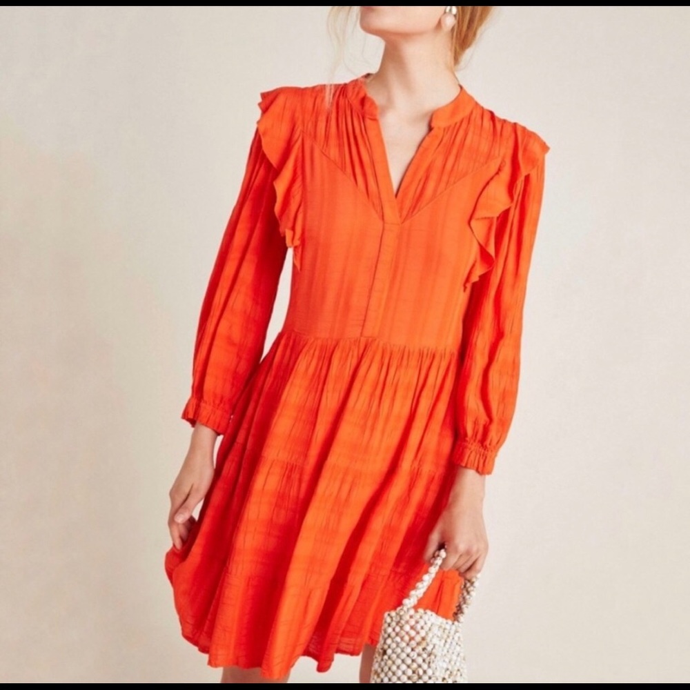 Anthropologie Amadi Rossi Ruffled Tunic Dress